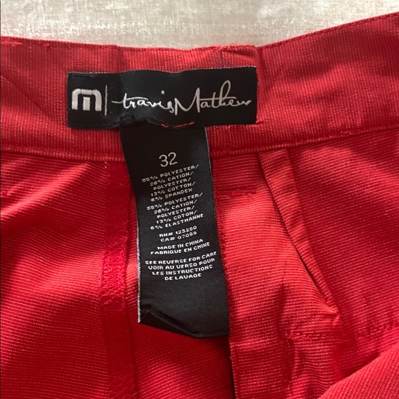 Travis Mathew Red Flat Front Shorts - Picture 3 of 3